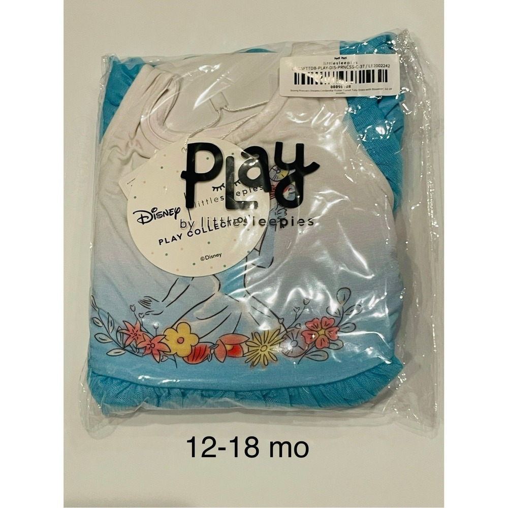 Little Sleepies Disney Princess Cinderella Flutter Sleeve Tutu w/ bloomer 12-18m